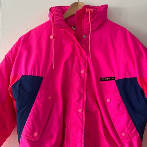 Retro 80’s Neon Sun Ice Ski Jacket (Warm!) - Picture 2 of 6